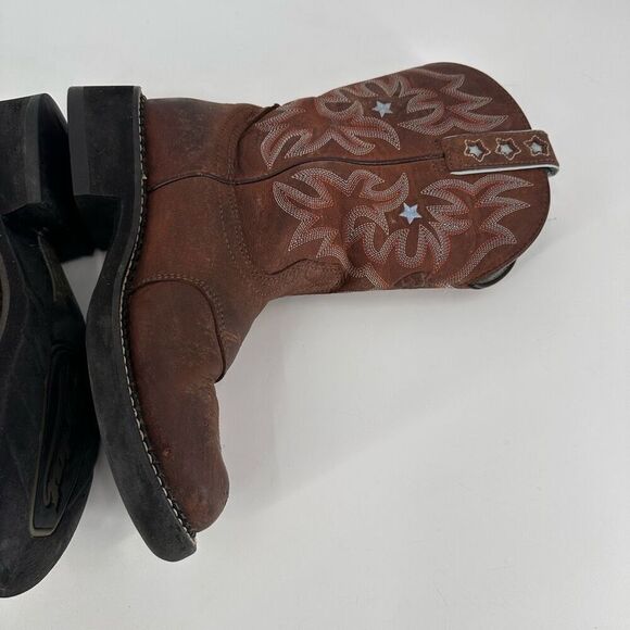 Ariat Pro Baby Brown Leather Western Embroidered Cowboy Boots Size 7 Style 16720 - Picture 5 of 13